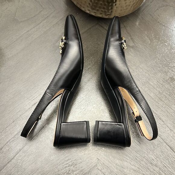 NATURALIZER Keeley Slingback Pumps Women's Shoes In Black Leather - Picture 8 of 11